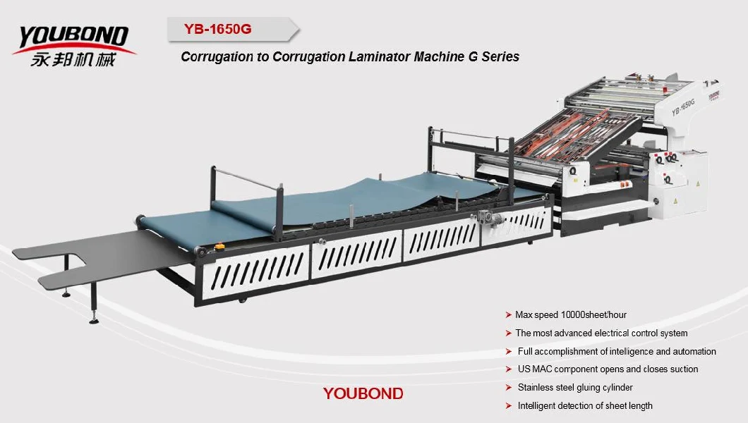 Full Servo Paper Flute Laminating Machine for Cardboard Corrugated Grey Board High Speed 155m/Min Litho Lamination Machine